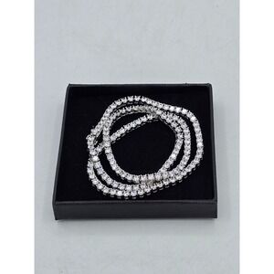 Chic CZ Tennis Necklace Unisex 18" Silver Tone 3mm 4-Prong - New